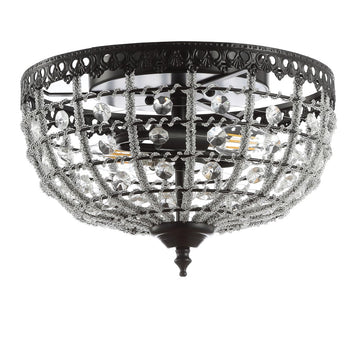 Anita 12.25" Low Ceiling Metal/Acrylic LED Flush Mount - JONATHAN Y